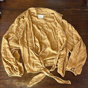 American Eagle Outfitters Tan Striped Blouse